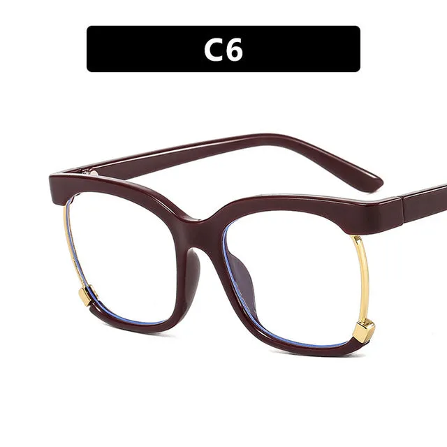 Trend Fashion Retro Square Anti Blue Light Women Glasses
