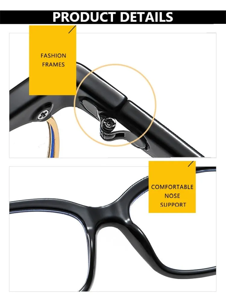 Trend Fashion Retro Square Anti Blue Light Women Glasses