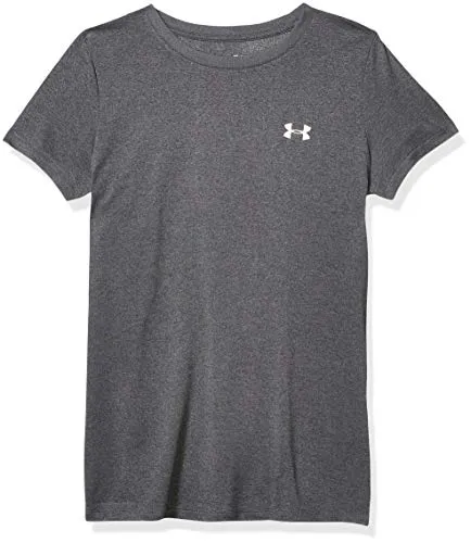 Under Armour Women's Tech T-Shirt, Carbon Heather/Metallic Silver, Large