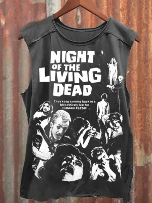 Unisex Horror Print Casual 100% Cotton Tank Top