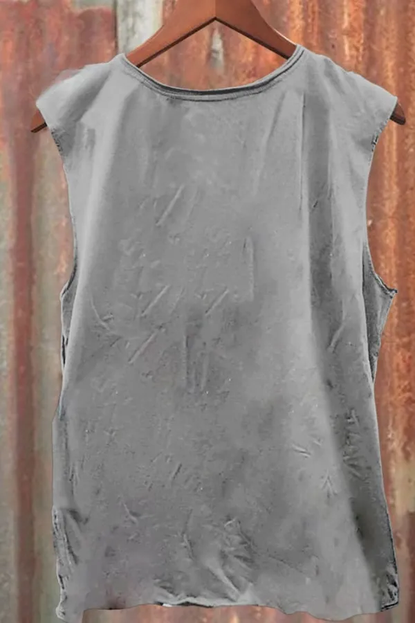 Unisex Live Fast Die Fast Print Casual Tank Top