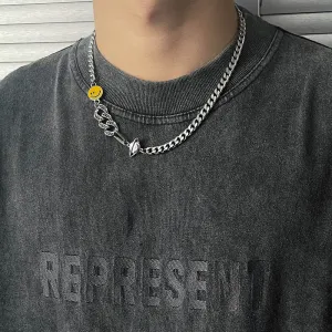 Unisex Titanium Steel Cuban Chain | Smiley Face Streetwear