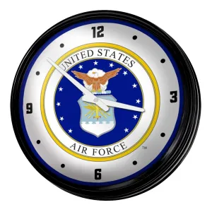 US Air Force: Seal - Retro Lighted Wall Clock