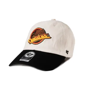 Vancouver Canucks Third - 47 Brand NHL Clean Up SideStep  Hat - White / Black OSFM