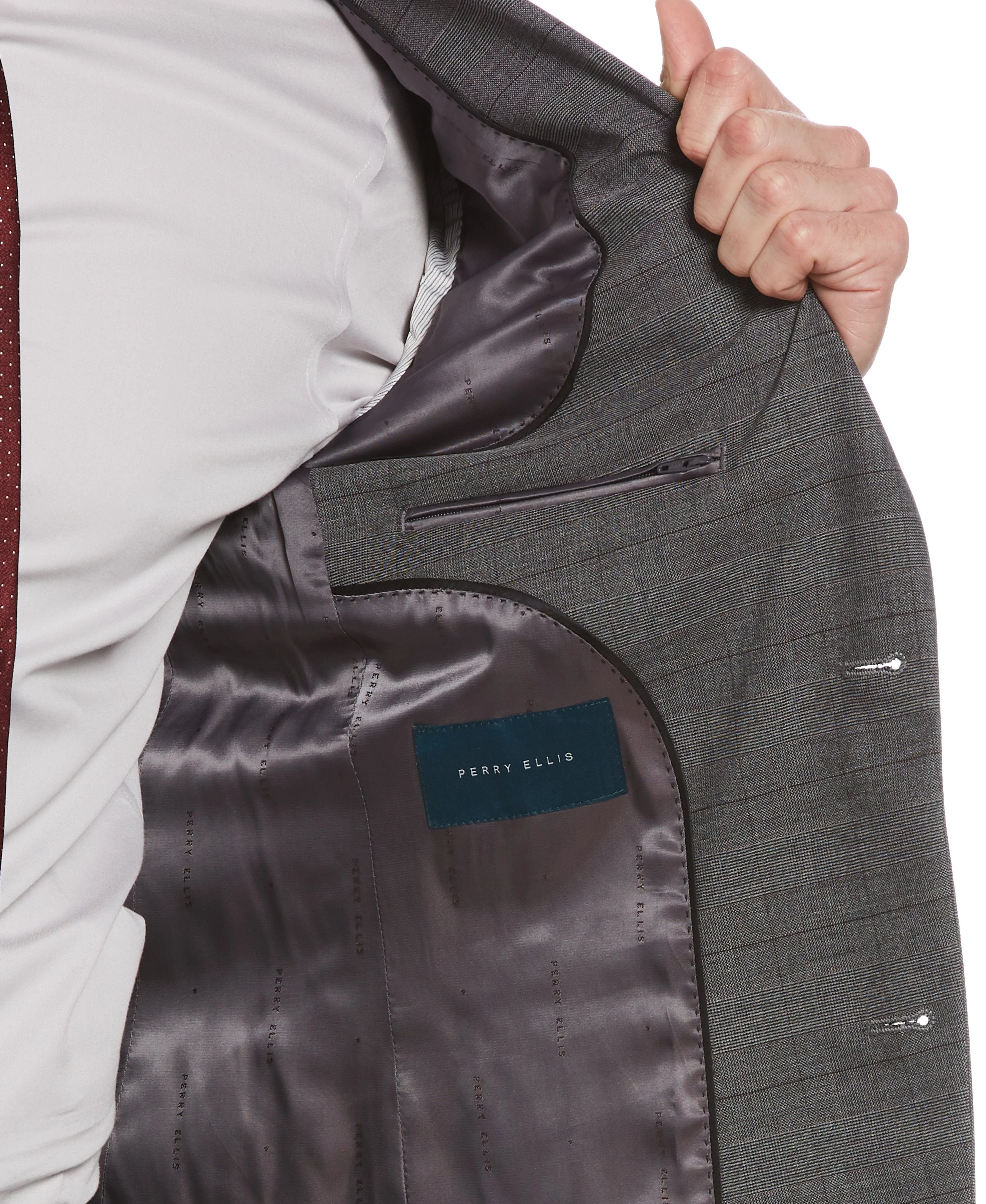 Very Slim Fit Windowpane Suit Jacket