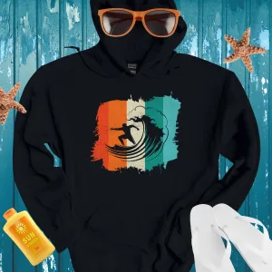 Vintage Surf Silhouette Hoodie With 70S Inspired Design