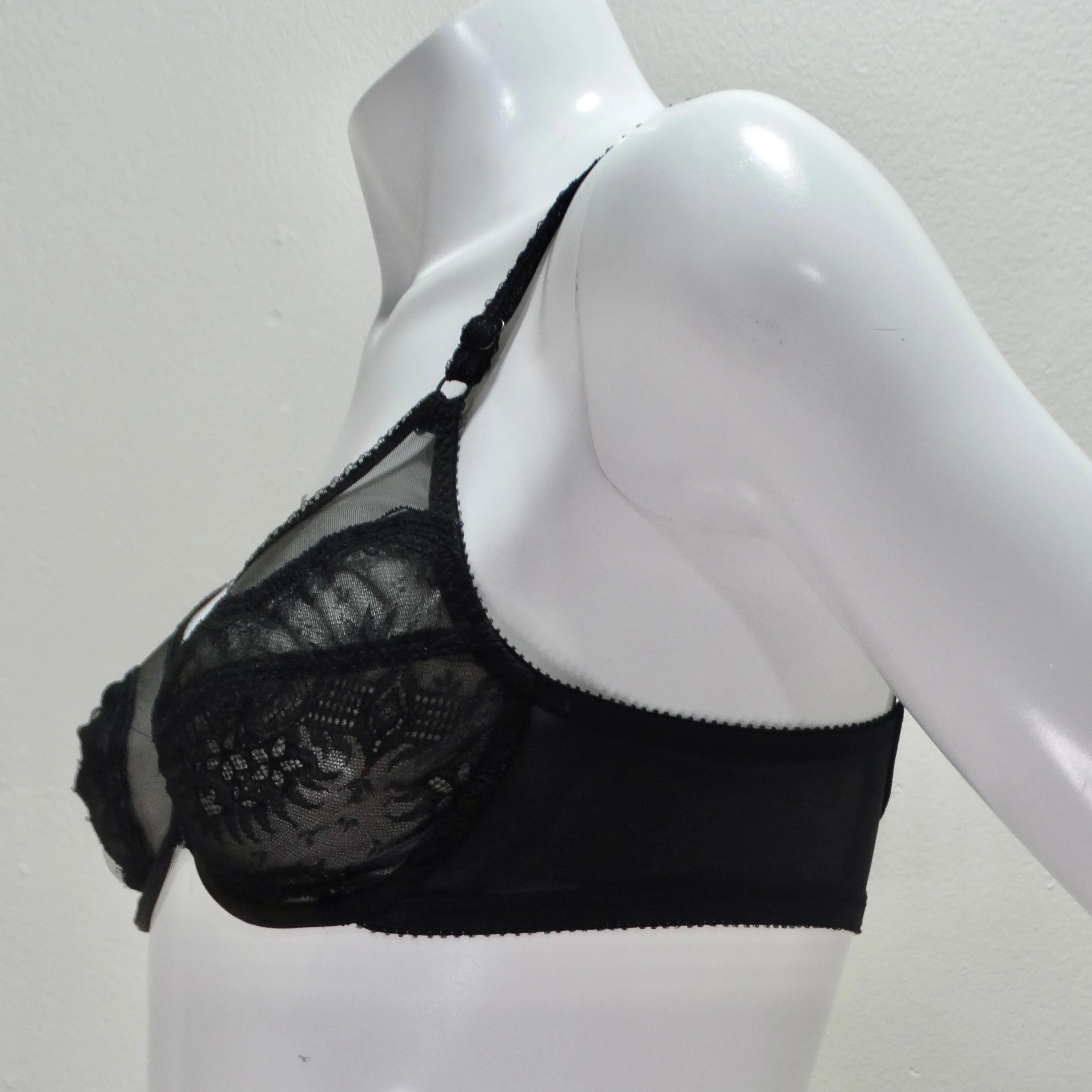 Vintage Yves Saint Laurent Black Lace Bra