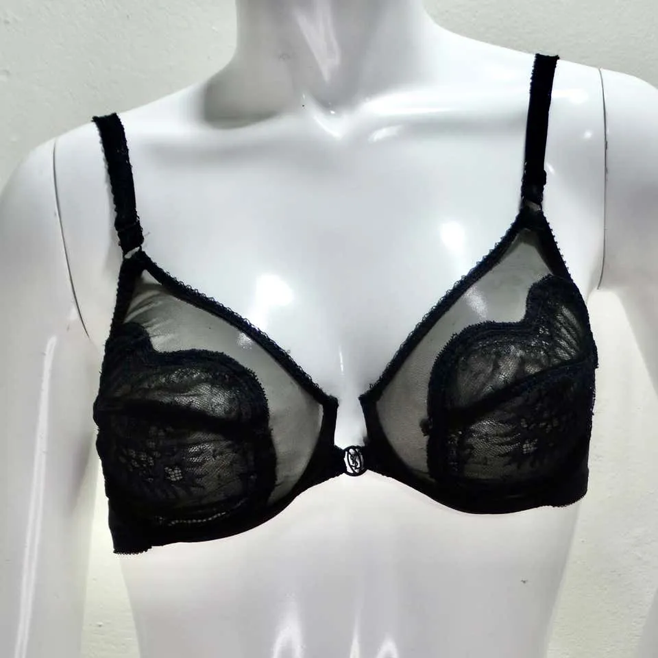 Vintage Yves Saint Laurent Black Lace Bra