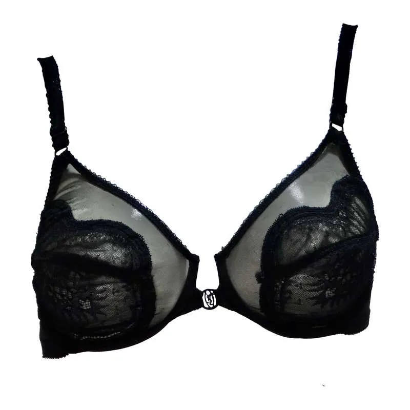 Vintage Yves Saint Laurent Black Lace Bra