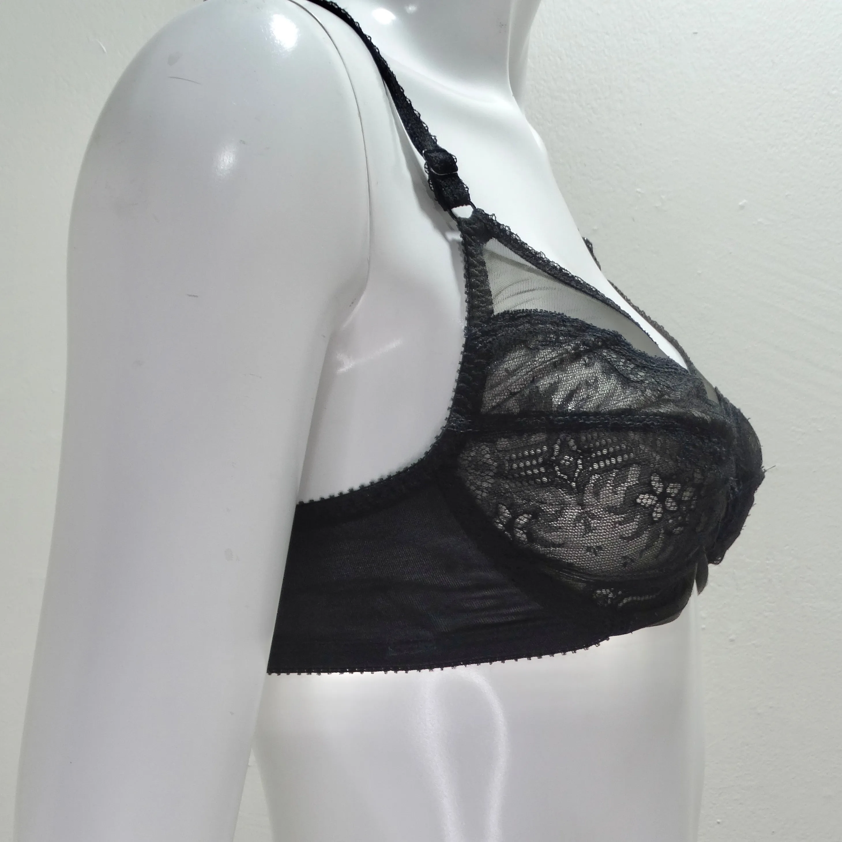 Vintage Yves Saint Laurent Black Lace Bra