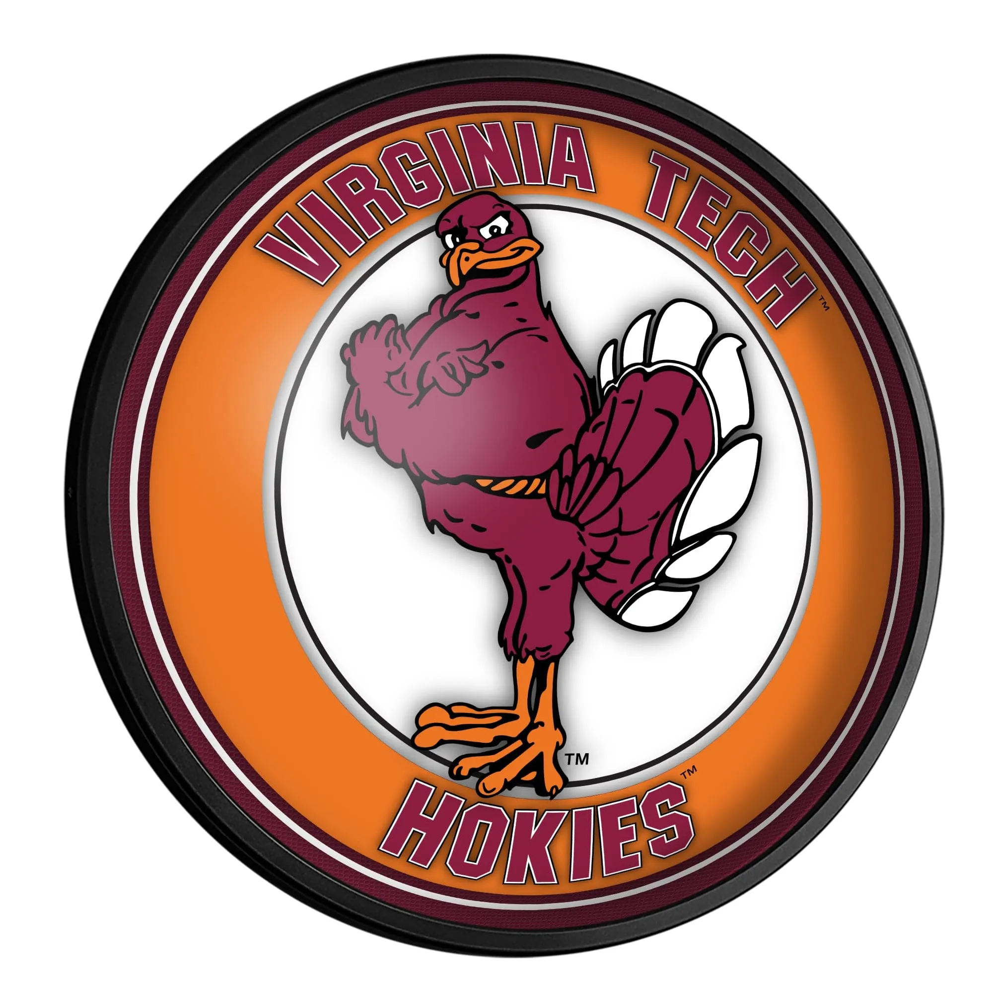 Virginia Tech Hokies: Mascot - Round Slimline Lighted Wall Sign