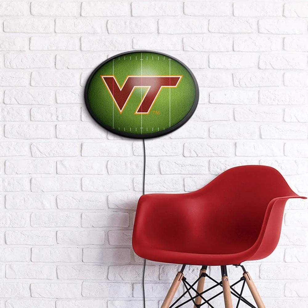 Virginia Tech Hokies: On the 50 - Oval Slimline Lighted Wall Sign