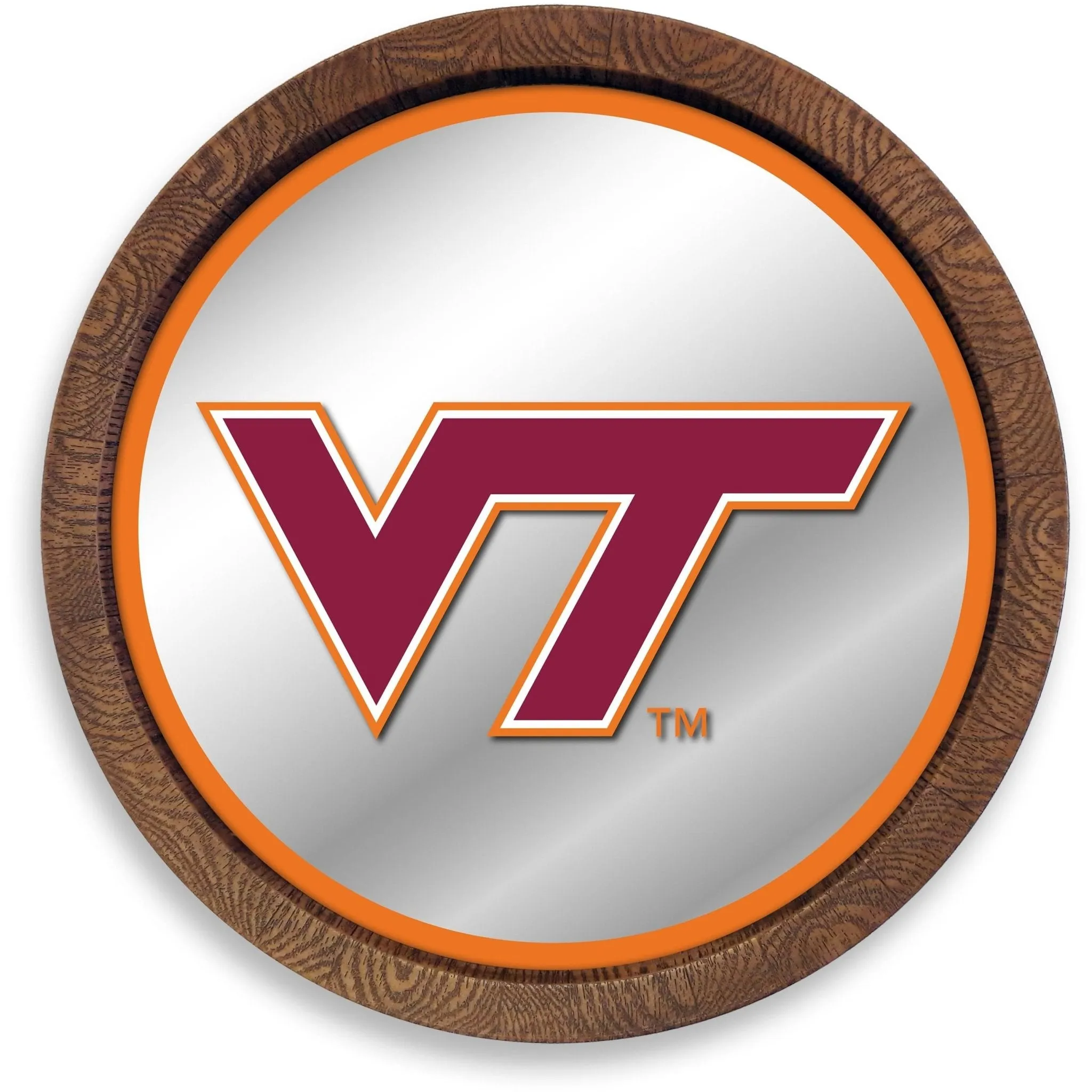 Virginia Tech Hokies: "Faux" Barrel Top Mirrored Wall Sign