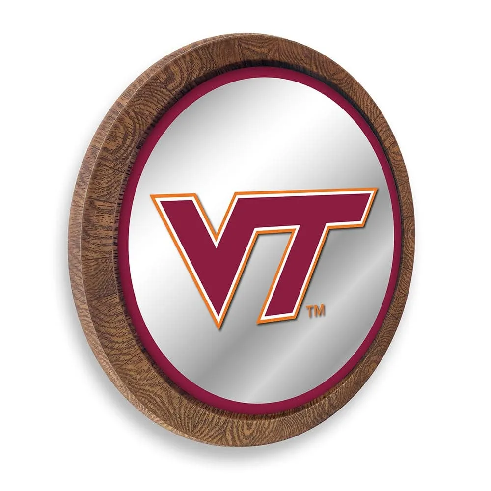 Virginia Tech Hokies: "Faux" Barrel Top Mirrored Wall Sign