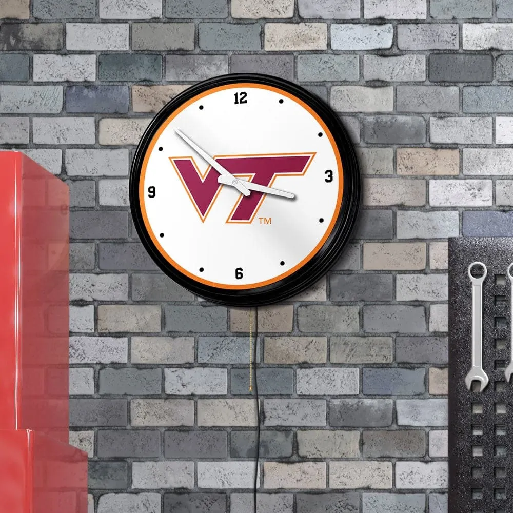 Virginia Tech Hokies: Retro Lighted Wall Clock