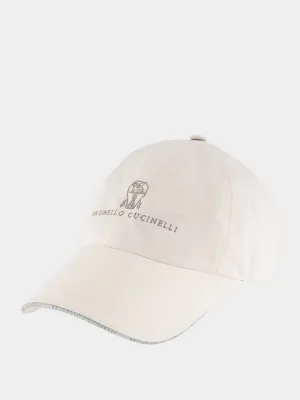 White Logo Embroidered Baseball Cap