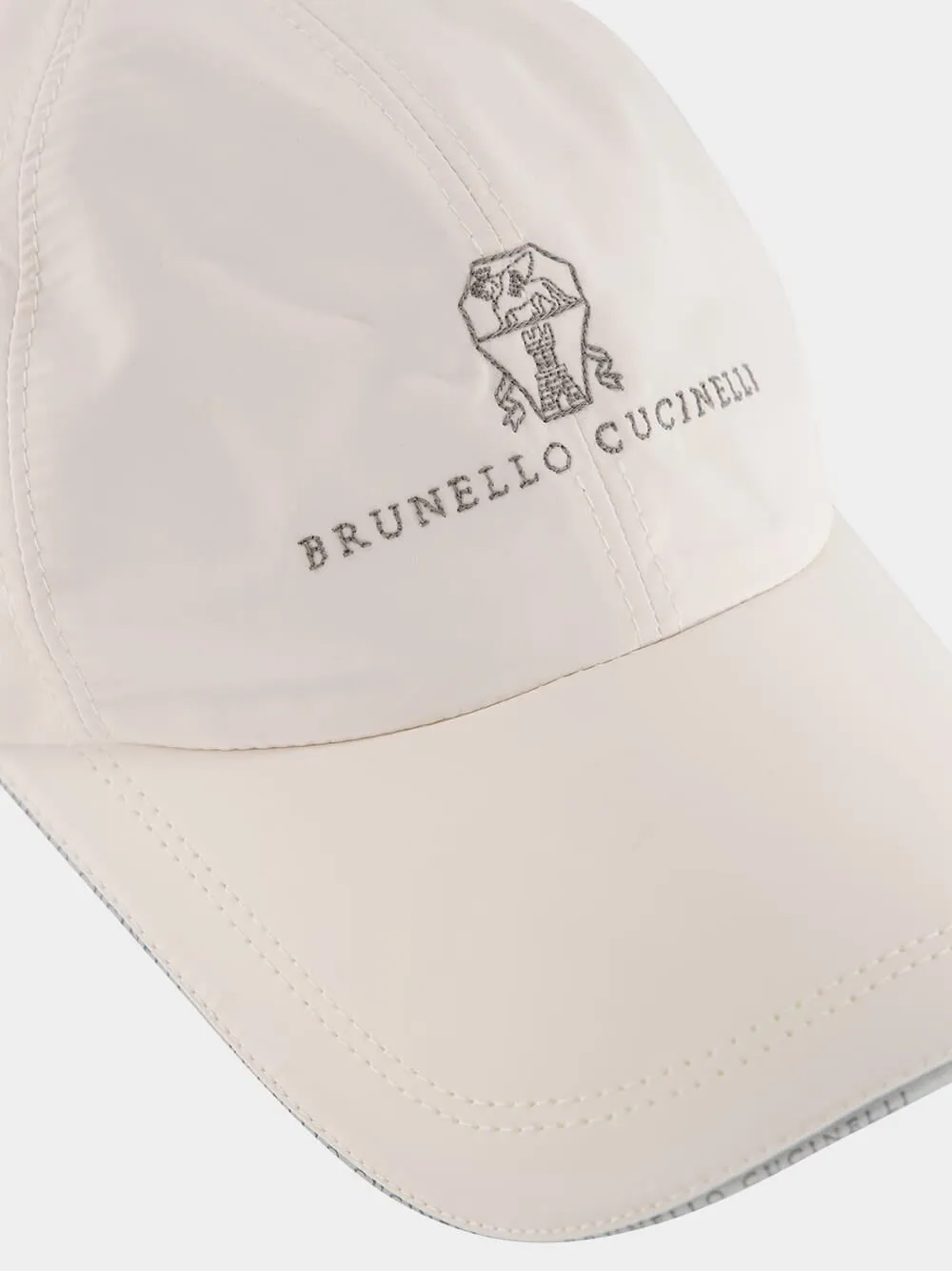 White Logo Embroidered Baseball Cap