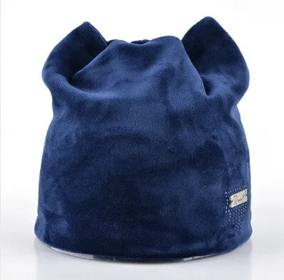 Winter hats for woman beanies flannel cute hat girl autumn beanie caps warmer bonnet ladies casual cap