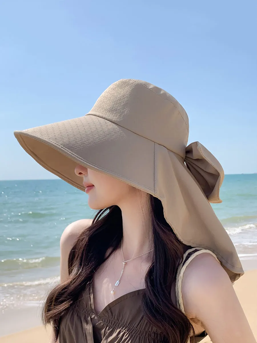 Women Casual Summer Sunproof Bowknot Shawl Hat