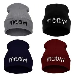 Women Men Knitted Beanie Hat Casual Hip-Hop Letter Emboridery Caps