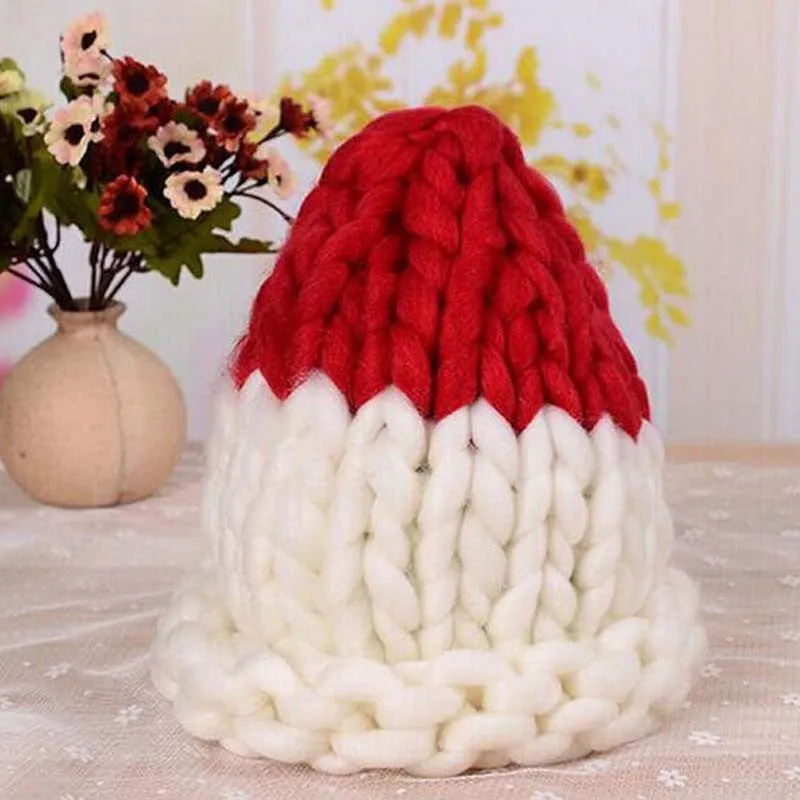 Women Winter Warm Hat Handmade Knitted Coarse Lines Cable Hats Knit Cap Candy Color Beanie Crochet Caps Women Accessories