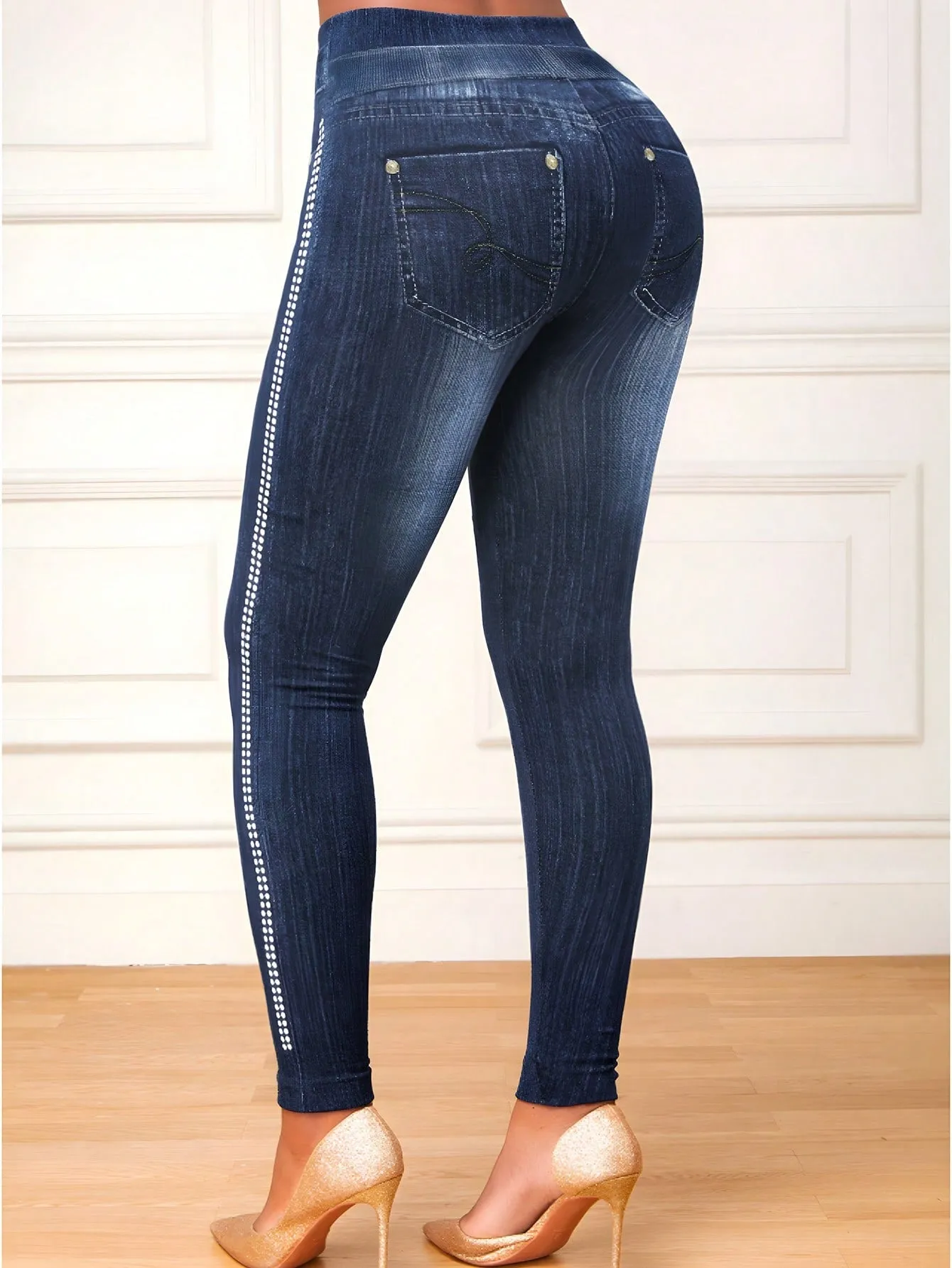 Women's Blue Sports Leggings
