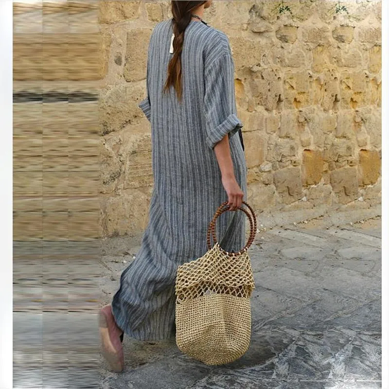 Women's Striped Linen Kaftan (inc Plus Sizes)