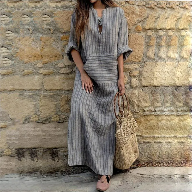 Women's Striped Linen Kaftan (inc Plus Sizes)
