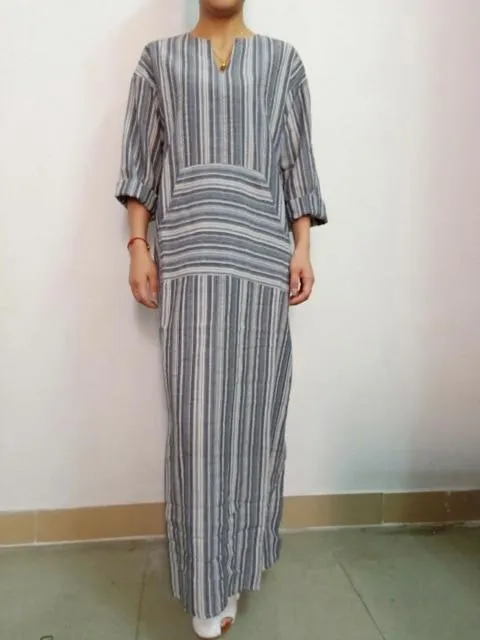 Women's Striped Linen Kaftan (inc Plus Sizes)