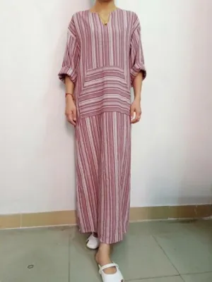 Women's Striped Linen Kaftan (inc Plus Sizes)