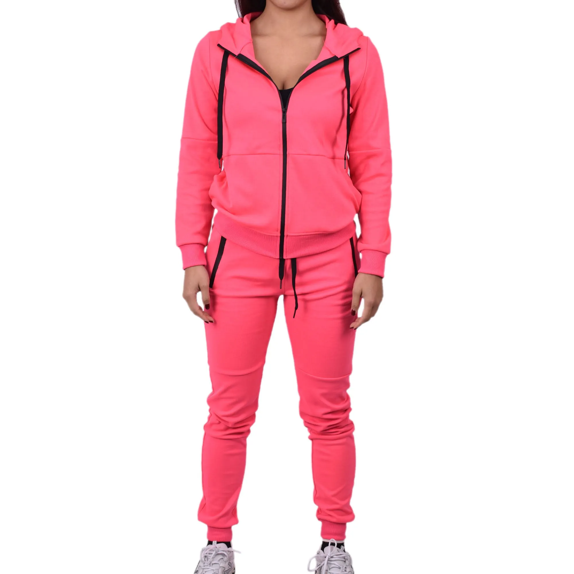 Women's Tech Fleece Tracksuit  - Neon Pink