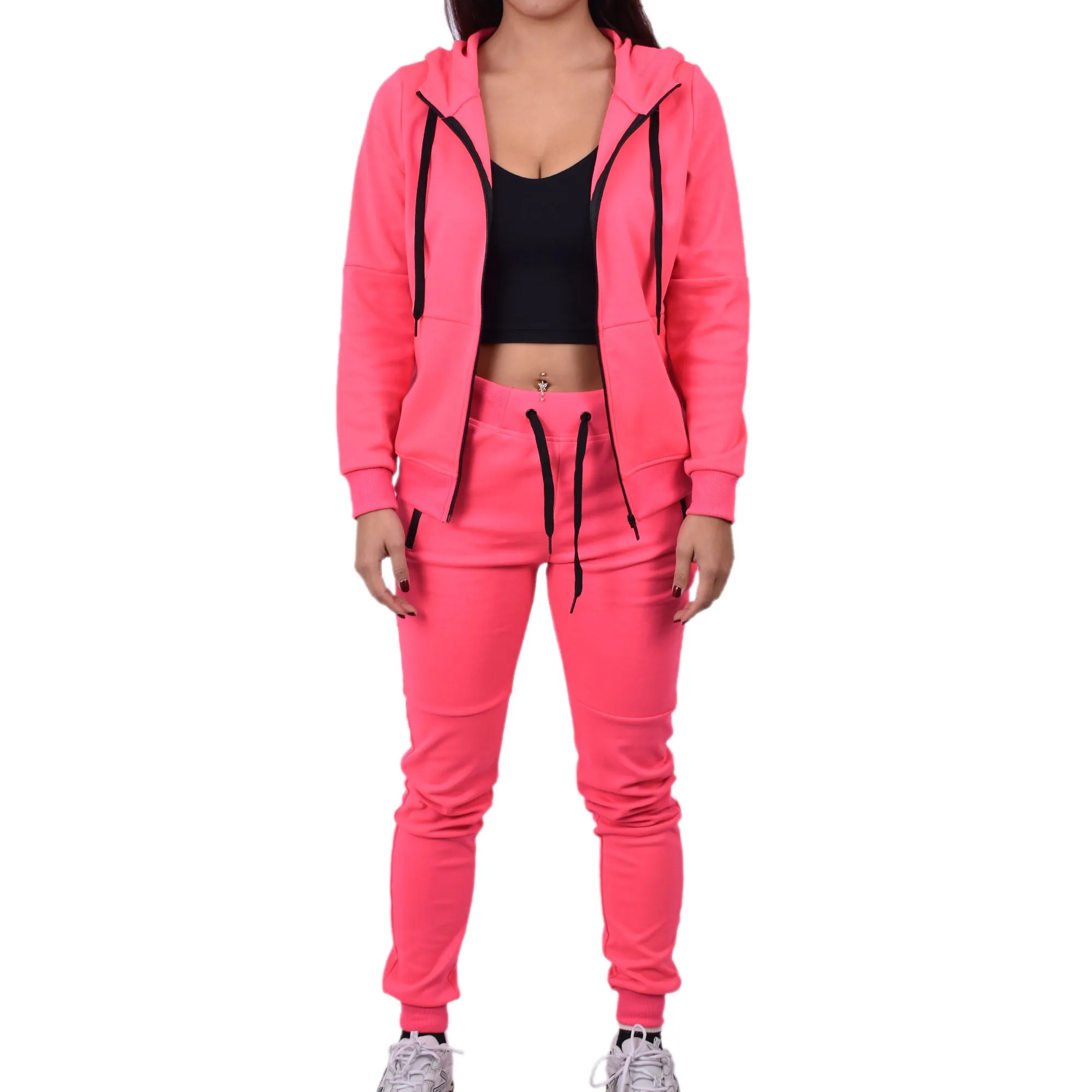 Women's Tech Fleece Tracksuit  - Neon Pink