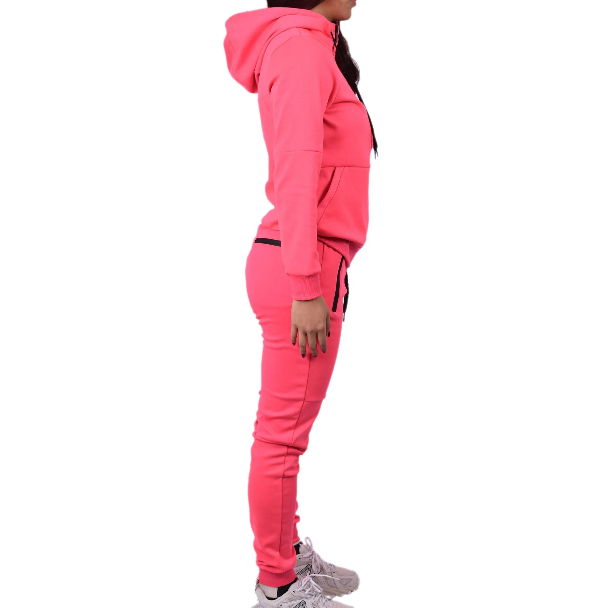 Women's Tech Fleece Tracksuit  - Neon Pink