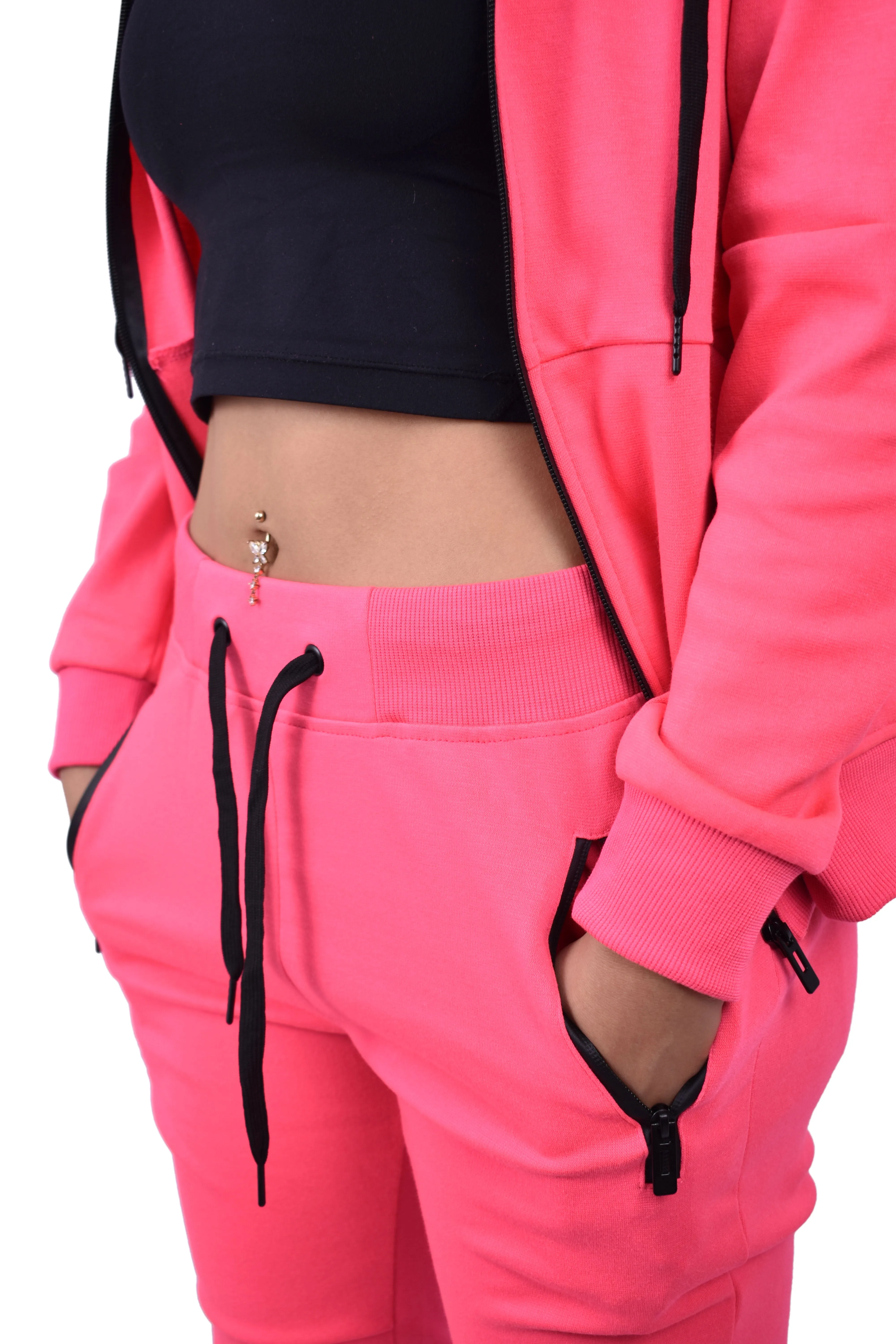Women's Tech Fleece Tracksuit  - Neon Pink