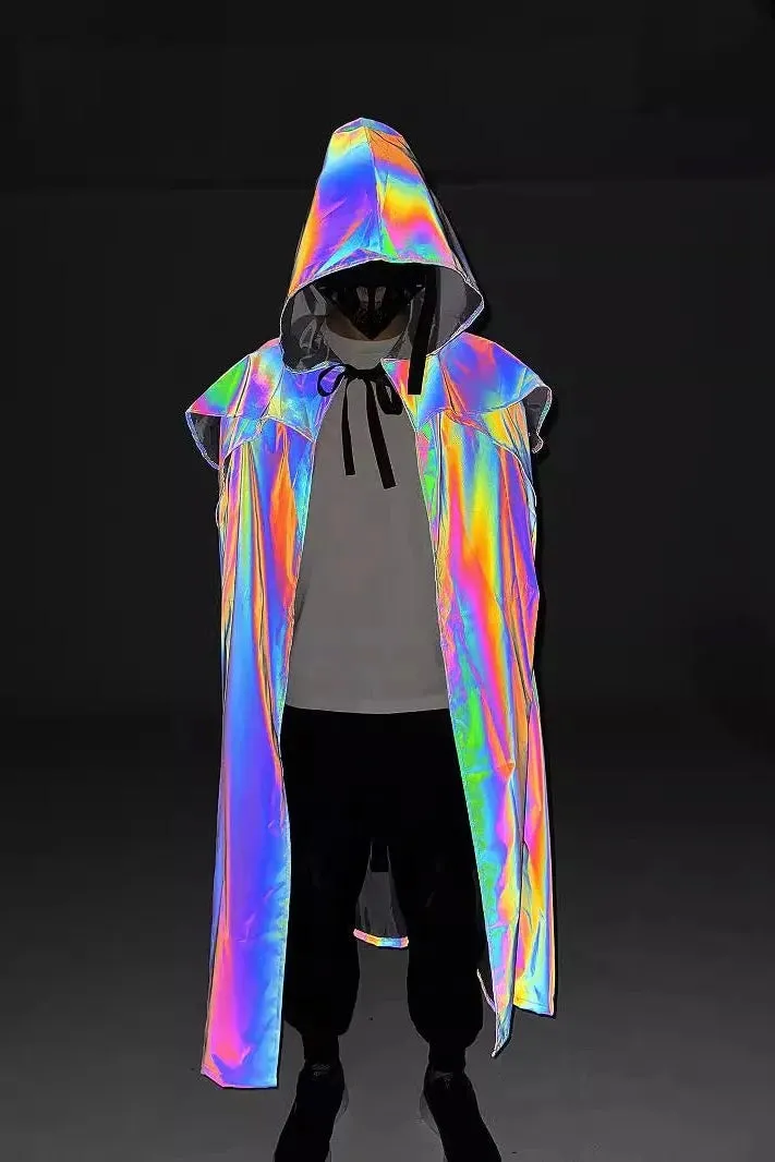 X-Long Reflective Hooded Cape – Unisex Festival & Cosplay Statement Piece