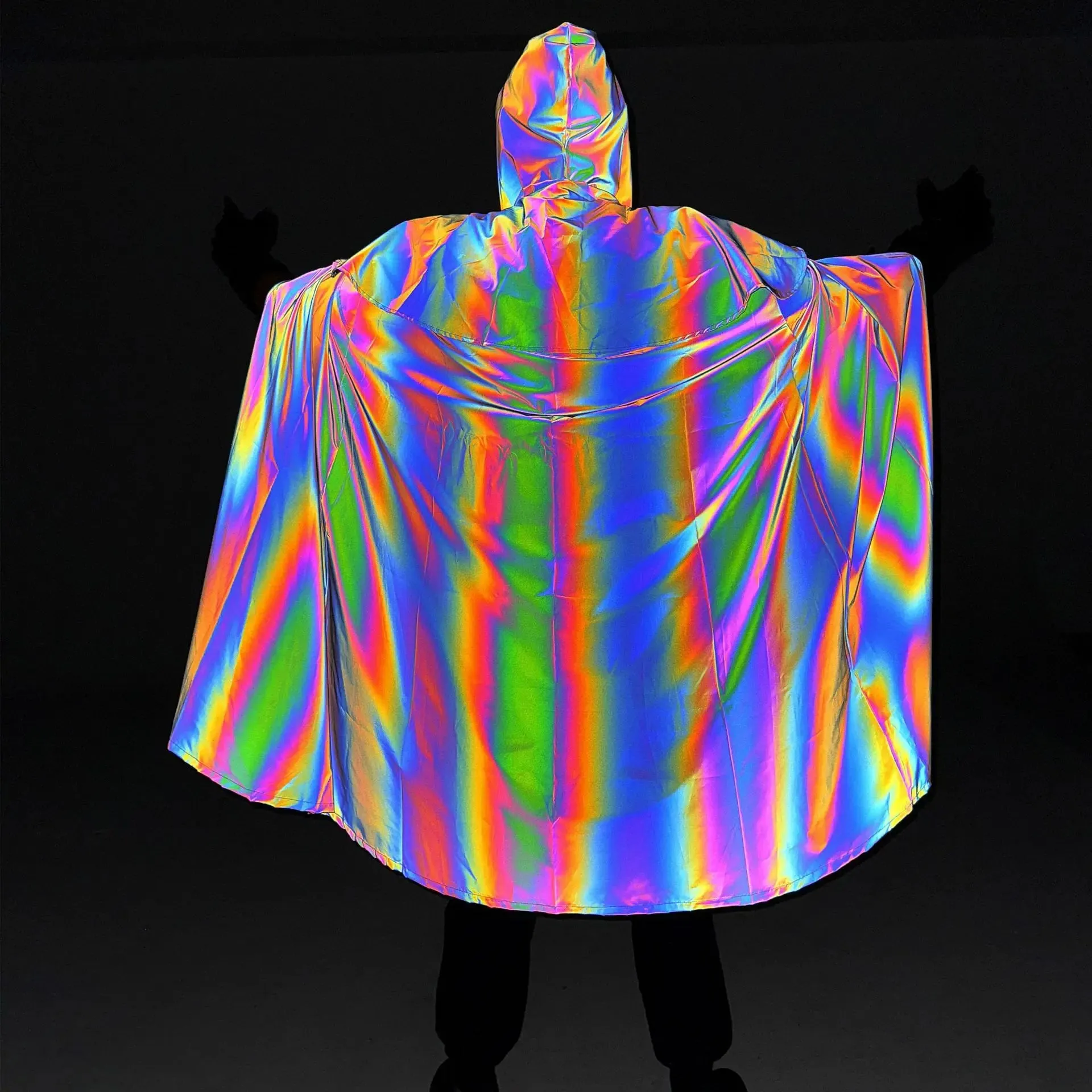 X-Long Reflective Hooded Cape – Unisex Festival & Cosplay Statement Piece