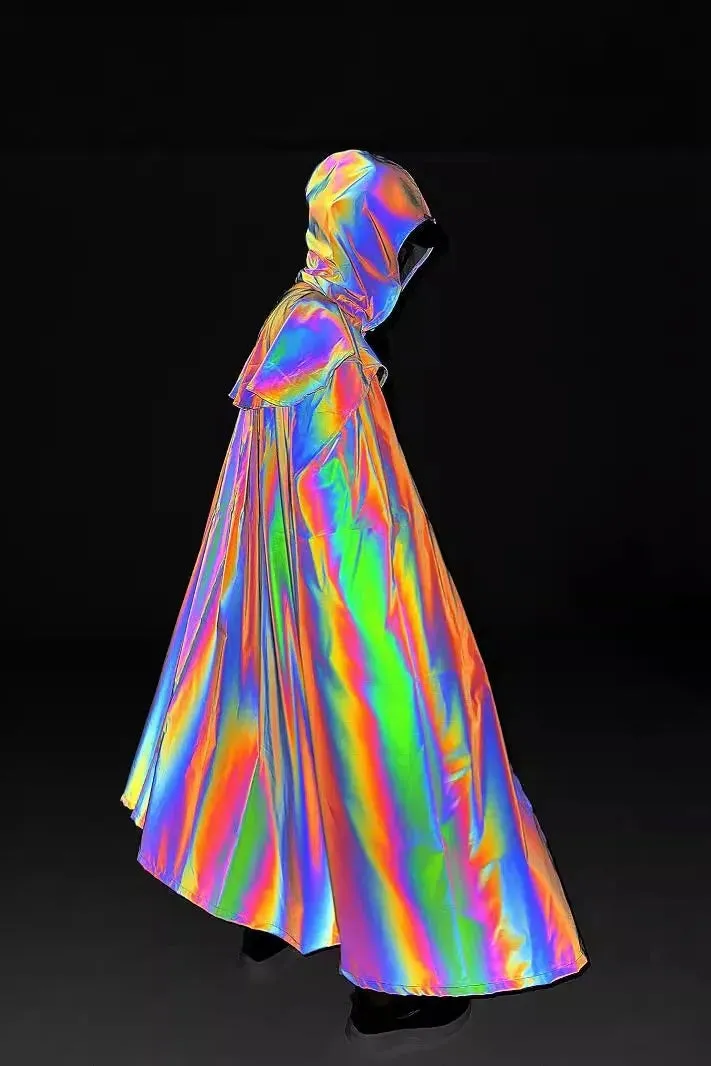 X-Long Reflective Hooded Cape – Unisex Festival & Cosplay Statement Piece