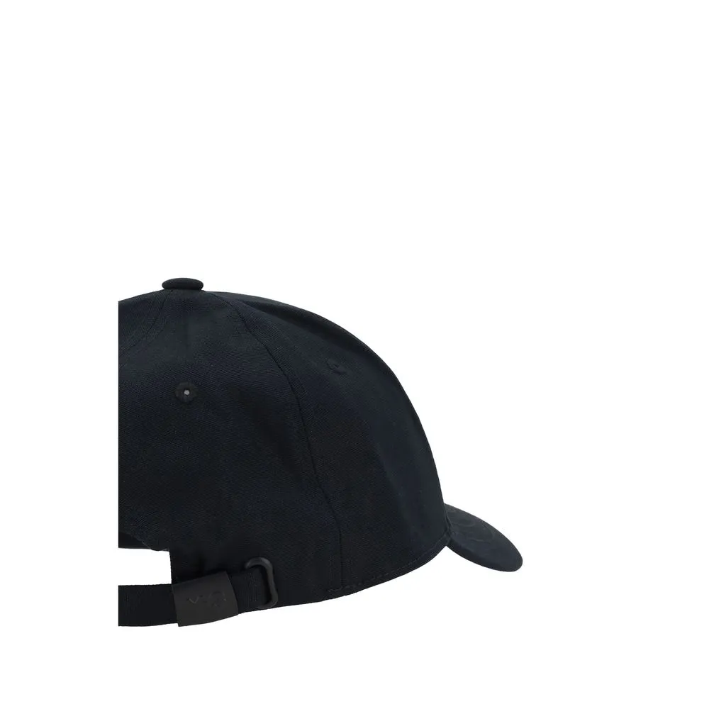 Y-3 Men Black Baseball Hat Cotton Solid Adjustable Logo Embroidery Casual Cap