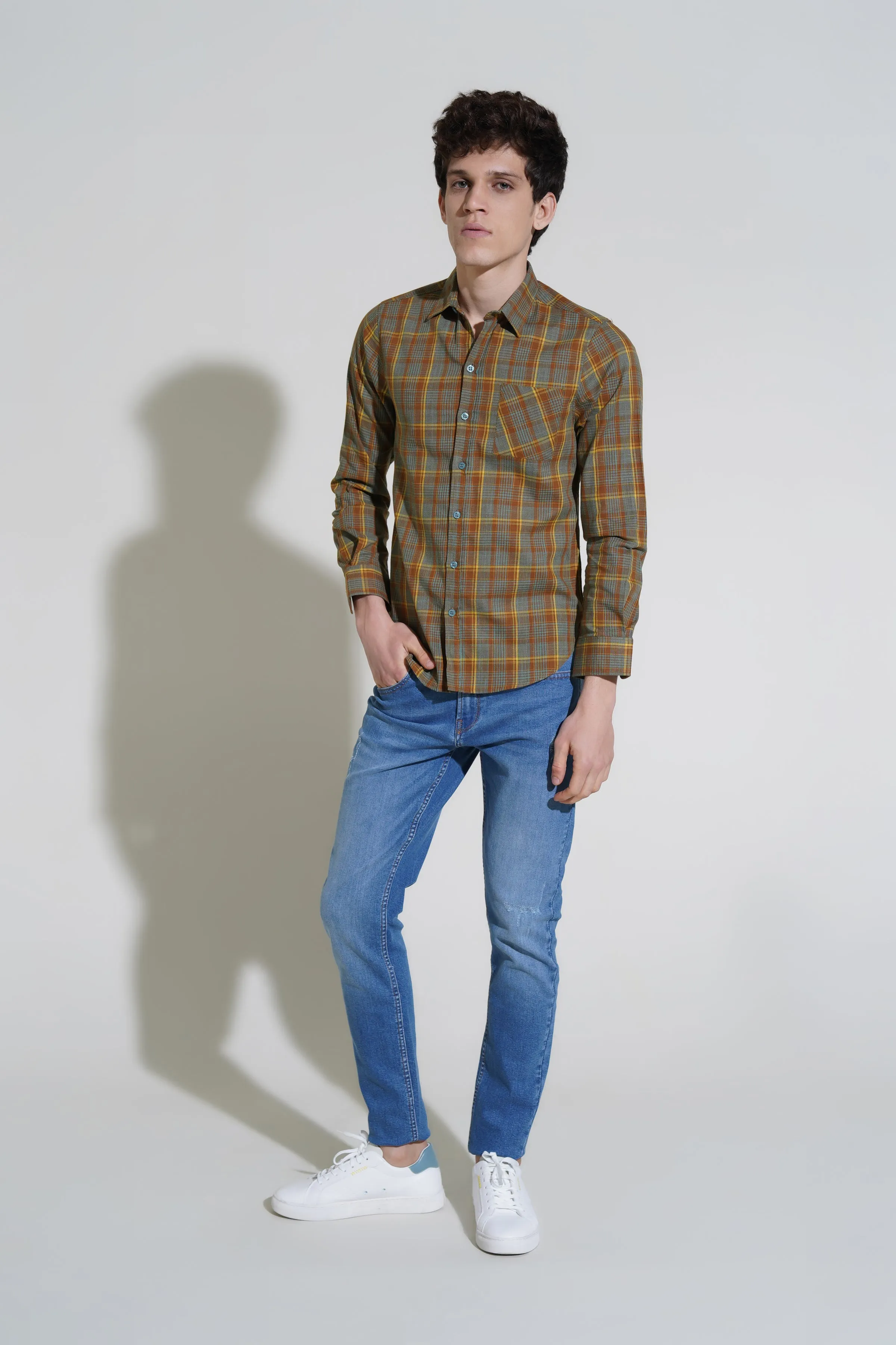 Yellow Glen Check Shirt