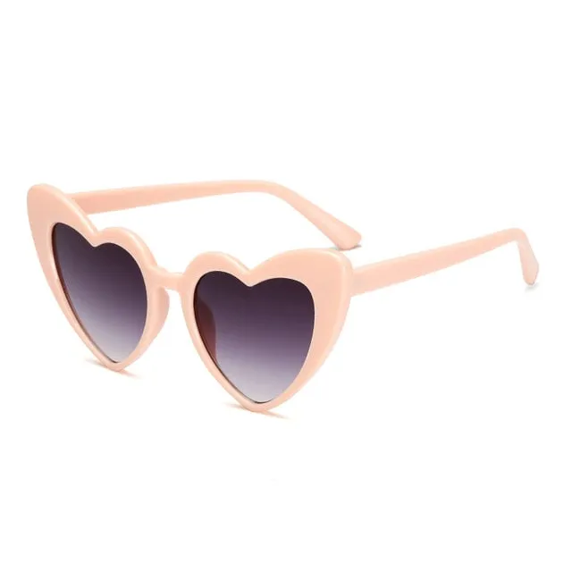 ZXWLYXGX 2018 New Fashion Love Heart Sunglasses Women cute sexy retro Cat Eye Vintage cheap Sun Glasses red female