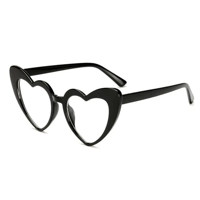 ZXWLYXGX 2018 New Fashion Love Heart Sunglasses Women cute sexy retro Cat Eye Vintage cheap Sun Glasses red female