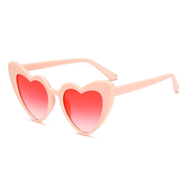 ZXWLYXGX 2018 New Fashion Love Heart Sunglasses Women cute sexy retro Cat Eye Vintage cheap Sun Glasses red female