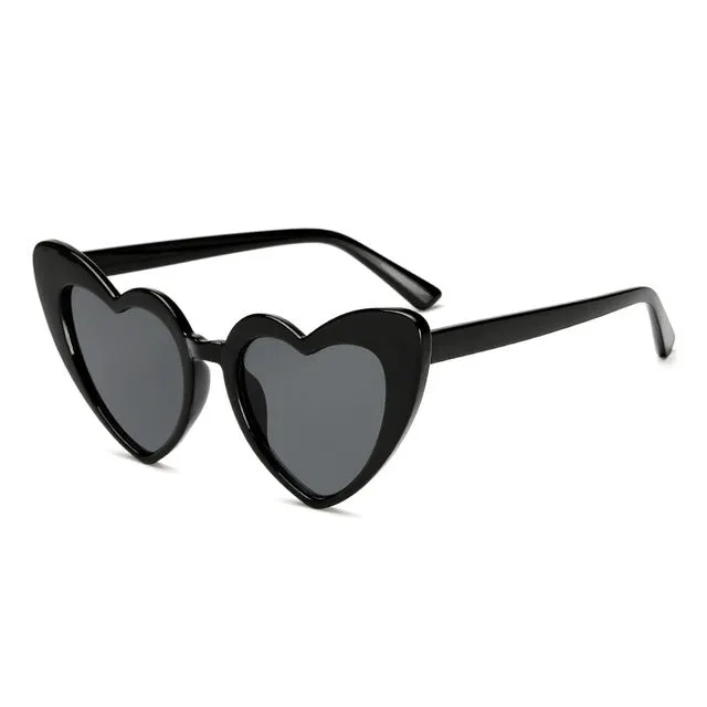 ZXWLYXGX 2018 New Fashion Love Heart Sunglasses Women cute sexy retro Cat Eye Vintage cheap Sun Glasses red female