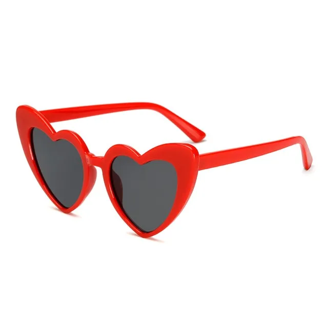 ZXWLYXGX 2018 New Fashion Love Heart Sunglasses Women cute sexy retro Cat Eye Vintage cheap Sun Glasses red female